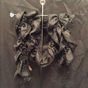 Black ruffle scarf